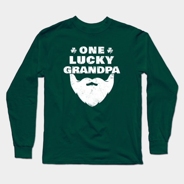 One Lucky Grandpa - Funny St Patrick Day Gift Idea Long Sleeve T-Shirt by Yasna